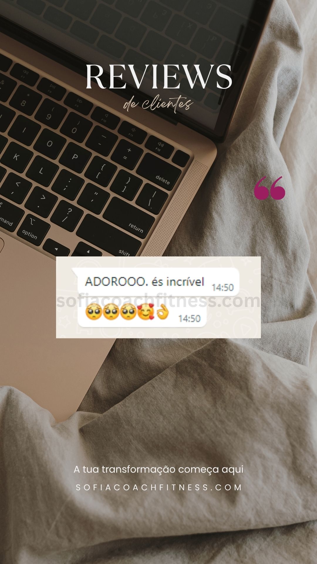 Mensagem de sucesso com mudança de composição corporal
